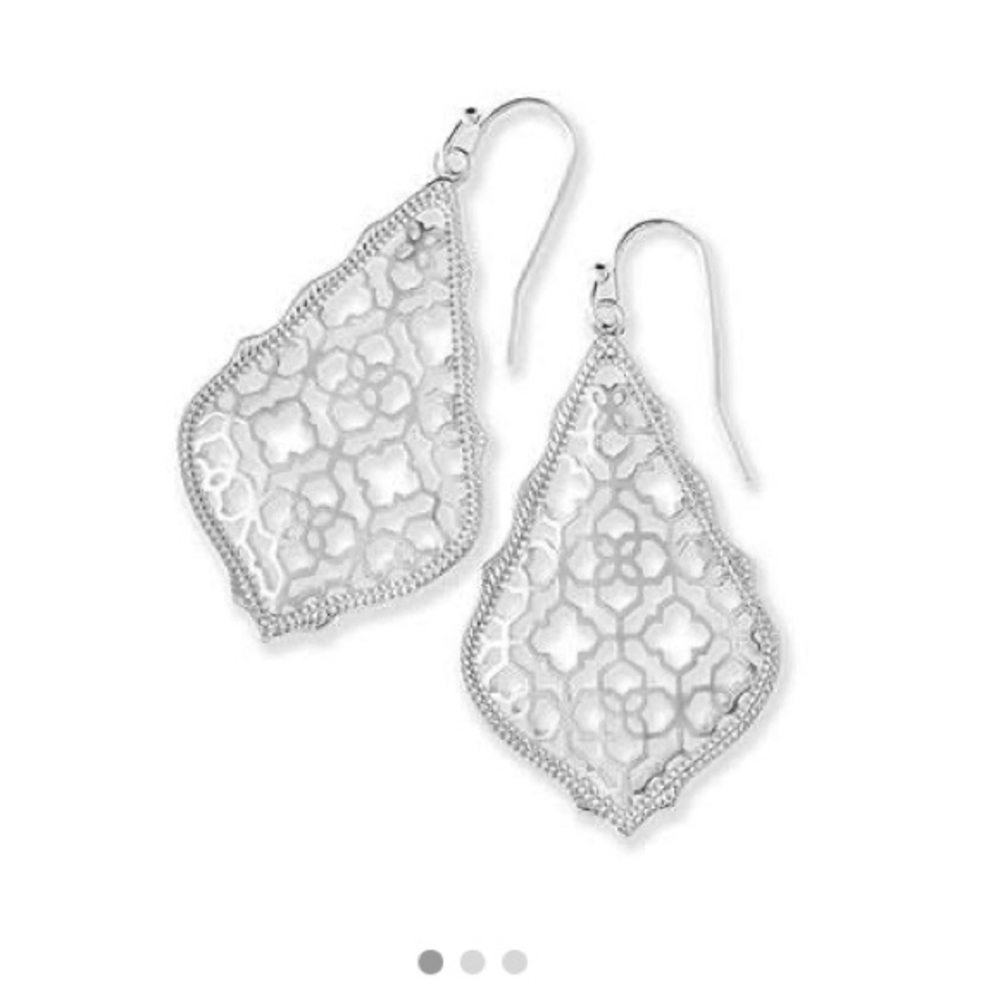 Kendra Scott Addie drop earrings silver filigree